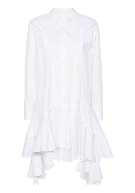 Chemisier corto con ruches in bianco di Comme Des Garçons - donna COMME DES GARCONS COMME DES GARCONS | RMB0172